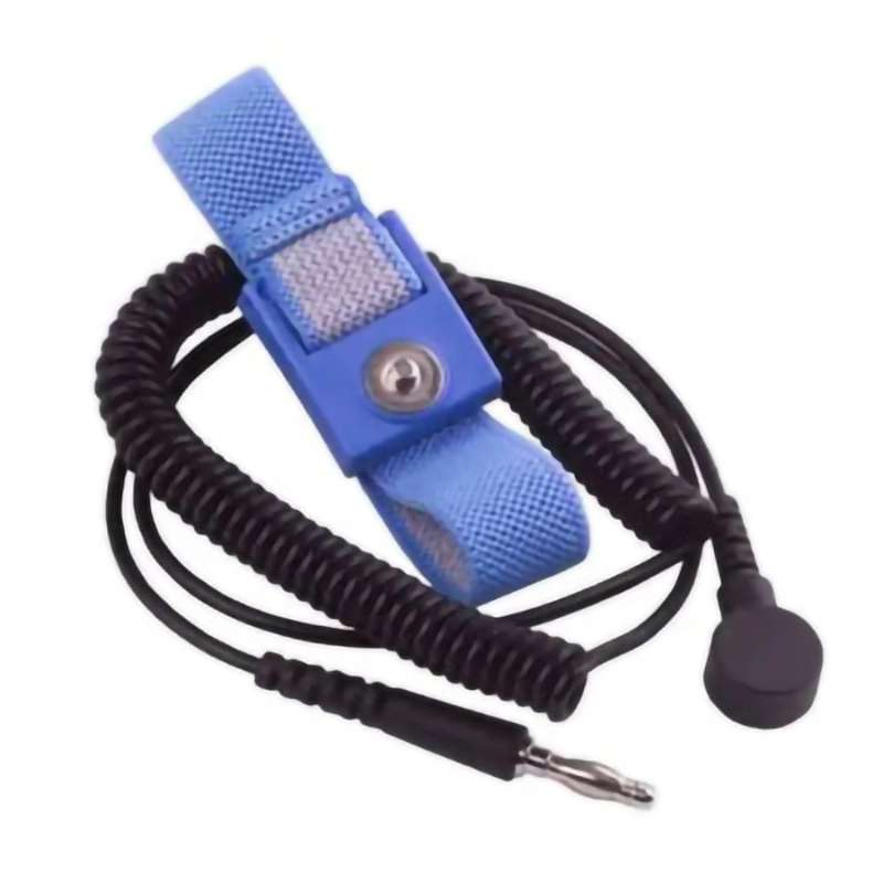 Wrist Strap, Blue, Adjustable, 4mm Snap, 6 ft. Cord